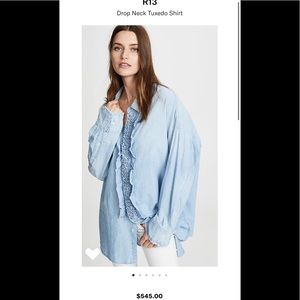 Like new condition R13 Drop neck tuxedo shirt